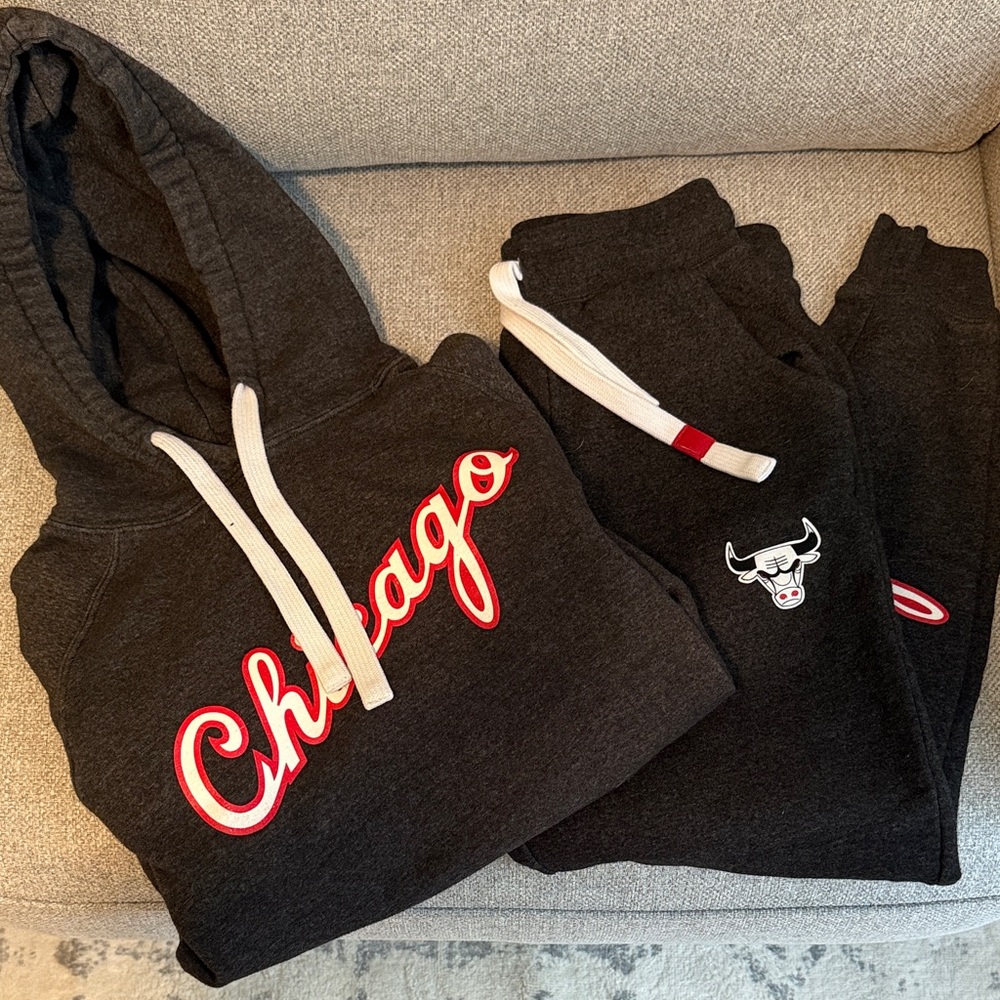 Chicago Bulls Chicago script Sportiqe hoodie and jogger set
